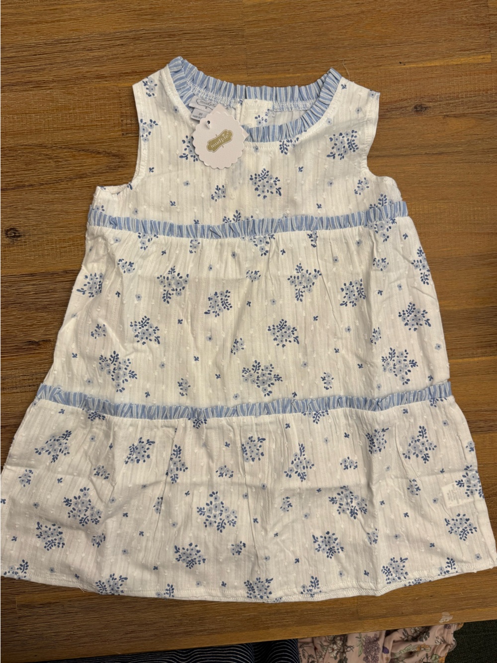NWT Mud Pie Floral Dress with bow 3T